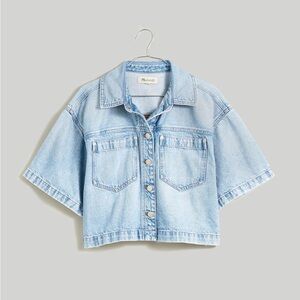 Madewell Denim Short Sleeve Shirt-Jacket in Ahern Wash XXL